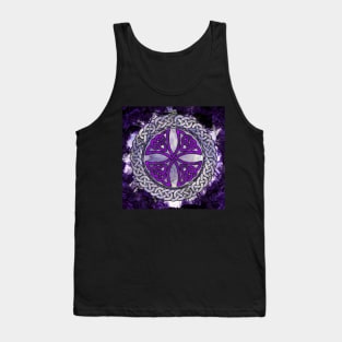 Purple Celtic Shield Knot on Marble Tank Top